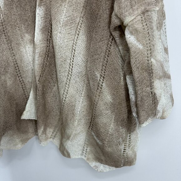 POL Open Knit Tie Dye Sweater M Relaxed Fit Lightweight Boho Tan Cream - Picture 5 of 7